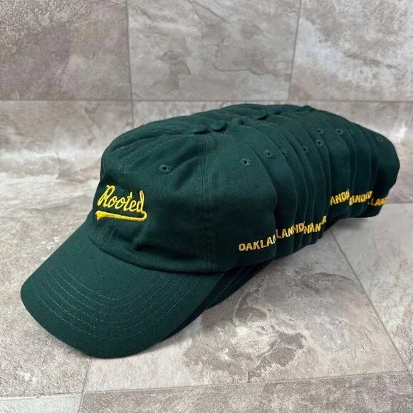 x12 Rooted Oaklandish Embroidered Dark Green Graphic Baseball Cap Hat Adjustable - Picture 2 of 5